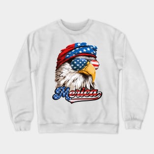 Merica Patriotic USA Eagle 4th of July Retro Vintage Crewneck Sweatshirt